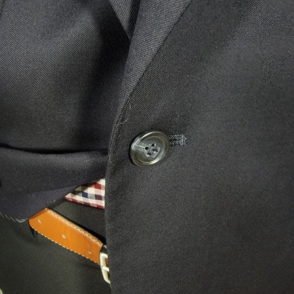 JOS A‎ BANK GORDON Men's Sport Coat Blazer Two Button Black Twill Wool Size 44L